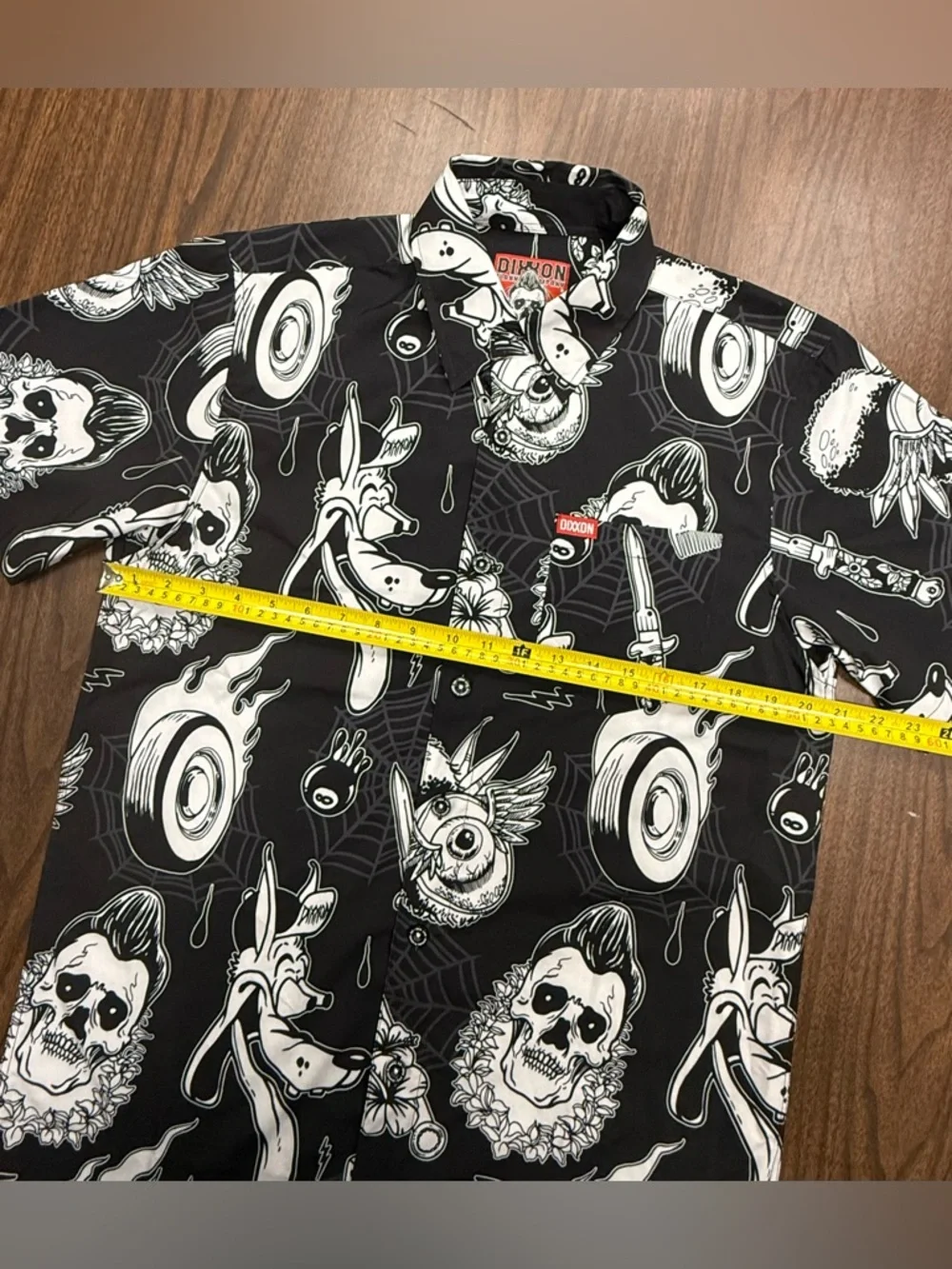 DIXXON “Rat Rod” Black & White Graphic Button-Down Shirt - Picture 5 of 8
